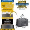 For Spirit Airlines Personal Item Bag 18x14x8 Foldable Travel Duffel Bag Tote Carry on Luggage Duffle Overnight for Women and Men (3112 Grey (with Shoulder Strap)) - Image 2