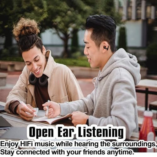 Open Ear Clips on Headphones Wireless Earbuds Bluetooth Stereo Sport Earphones with Mic Noise Canceling Lightweight Waterproof - Image 2