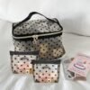 MHDGG Heart Print Mesh Makeup Bags,1Pcs Mesh Cosmetic Bags and 2Pcs Mini Mesh Makeup Bags for Women Mini Zipper Mesh Bags Portable Travel Organizing Purse Makeup Pouches Bags Travel Accessories,Black - Image 2