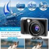 4K Digital Camera for Photography Autofocus,Macro Digital Camera for Kids with SD Card,48MP Vlogging Camera for YouTube,Compact Digital Camera with 18X Digital Zoom, Flash, Anti-Shake, 2 Batteries - Image 3