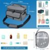 LEIKOLL Medicine Storage Bag, Pill Bottle Organizer with Shoulder Strap, Travel Medicine Organizer Box, First Aid Kit with Portable Small Bag, Medication Bottle Organizer Empty Grey - Image 6