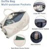 ETRONIK Rolling Duffle Bag with Wheels, 21-inch Flight Approved Travel Duffle Bag with Wet Pocket & Shoe Compartment, Carry On Luggage 22x14x9 Airline Approved, Beige - Image 4