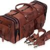 Handmade Vintage Travel Luggage 30 Inch Duffel Gym Sports Bag Weekender Travel Overnight Carry One Duffel Bag For Men (30 inch large) - Image 3