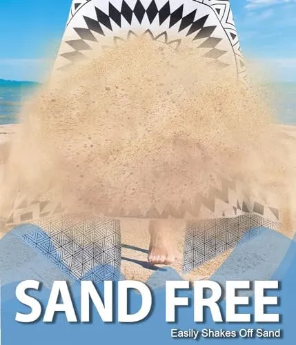 Sand Free Microfiber Beach Towels for Adults – Quick Fast Dry Travel Swim Pool Camping Essentials Beach Oversized Accessories Resistant Lightweight Compact Packable Must Haves Items Gifts Family Circl - Image 2