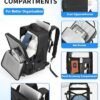 FALARK INC Travel Backpack For Women Men, Carry On Backpack Flight Approved, Waterproof Anti-theft Personal Item Trave Bag With USB Port For Travel, Black - Image 3