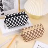 SOIDRAM 2 Pieces Checkered Cosmetic Travel Bags - Cute Makeup Pouch Organizers With Brush Storage for Women - Image 7