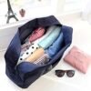 2 Pack Foldable Travel Bag Waterproof Travel Duffel Bag,Women Ladies Man Canvas Weekender Bag Overnight Carry-on Tote Duffel in Trolley Handle (Black&Rred)… - Image 2