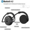 Small Bluetooth Headphones Wrap Around Head - Sports Wireless Headset with Built in Microphone and Crystal-Clear Sound, Foldable and Carried in The Purse, and 12-Hour Battery Life, Black - Image 4