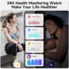 Smart Watch for Men Women,Alexa Built-in Smartwatch(Answer/Make Calls),1.83" HD Fitness Tracker,IP68 Waterproof 100+ Sport Mode Activity Tracker,Heart Rate SpO2 Sleep Monitor,iOS Android Compatible - Image 4