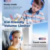 iClever Kids Headphones for School Travel, Safe Volume 85/94dB, HD Mic Stereo Sound Over-Ear Girls Boys Headphones for Kid, FunShare Foldable 3.5mm Wired Kids Headphones for iPad Computer - Image 4