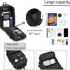 OZUKO Multipurpose Sling Bag for Men, Large Capacity Crossbody Shoulder Bag Waterproof Sling Chest Backpack with Tripod Holder Fit for Outdoor Travel Photography (Black) - Image 3