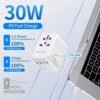 Universal Travel Adapter with USB C PD 30W Fast Charging, BOKHOM International Travel Adapter with 3 USB C and 2 USB-A, Dual 10A Fuses Travel Adapter Worldwide Travel Charger for EU UK US AU - Image 3