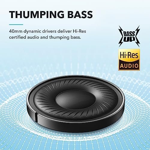 Soundcore by Anker Q20i Hybrid Active Noise Cancelling Headphones, Wireless Over-Ear Bluetooth, 40H Long ANC Playtime, Hi-Res Audio, Big Bass, Customize via an App, Transparency Mode - Image 3
