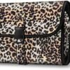 Fintie Portable Toiletry Cosmetic Travel Bag, Large Water Resistant Hanging Makeup Organizer Storage Pouch Case for Women Girls (Leopard)