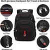 Laptop Backpack for Men - Travel Backpack with USB Charging Port for Daily Commutes and Travel -College Backpack Men - Gifts for Men - Waterproof - Black - Image 5