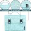 PAVILIA Travel Hanging Toiletry Bag for Women Men, Large Capacity Makeup Bag Kit, Waterproof Cosmetic Storage Organizer Case for Bathroom Shower, Teal Chevron - Image 3