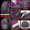 ProEtrade Backpack Bookbag for College Sturdy Travel Business Hiking Fit Laptop Up to 15.6 Inch Multi Compartment Gifts for Men Women Night Light Reflective (Purple A) - Image 3