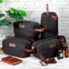 Eccliy 6 Set Groomsmen Gifts Men Toiletry Bags Men's Travel Shaving Kit Bag Bathroom Bag Water Resistant Toiletry Case for Wedding Groomsman Gift Travel Accessories (Black) - Image 7