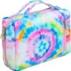 Bluboon Toiletry Bag Travel Makeup Bag Portable Cosmetic Bag Organizer for Women and Girls (Tie Dye Blue)
