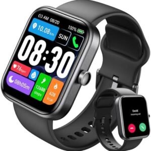 TOZO 2024 New Upgraded Smart Watch for Men Women for iPhone ＆ Android, 1.83" Fitness Tracker Bluetooth Call [Answer/Make], IP68 Waterproof with Heart Rate/SpO2/Sleep Monitor, 100+ Sport Modes