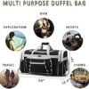 Travel Duffel Bag 65L Foldable Weekender Overnight Bag 26" Lightweight Oxford Cloth Large Gym Luggage Duffel Water-proof & Tear Resistant for Men & Women (Black White) - Image 6