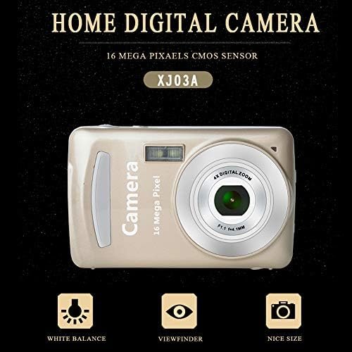 Portable Digital Camera, 2.4'' TFT HD Digital Compact Cameras, 16MP Zoom Recording Pocket Camera, Point and Shoot Cameras Mini Camerasfor Kids, Beginners,Teens(Gold) - Image 3