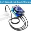 3 in 1 Charging Cable Multi Phone Charger 3 Way Charger Cord Multiple Devices USB Cable Type C/Micro USB for iPhone/Android/Tablet/Samsung Galaxy/iPad/Cell Phone (2 Pack 4FT) - Image 3