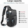 BANGE Sling Bag, Waterproof Men's Chest Bag Shoulder bags Crossbody Sling Backpack for Men…… - Image 4