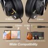 OneOdio A70 Bluetooth Over Ear Headphones, Wireless Headphones w/ 72H Playtime, Hi-Res, 3.5mm/6.35mm Wired Audio Jack for Studio Monitor & Mixing DJ Guitar AMP, Computer Laptop PC Tablet - Black - Image 3