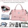 Travel Duffel Bag with Shoes Compartment, Shoulder Weekender Overnight Bag for Women,Travel Tote Bag Sports Gym Bag with Toiletry Bag - Image 2