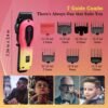 EaseWiz Professional Hair Clippers for Men, Cordless Barber Clippers for Hair Cutting Kit, Mens Hair Clippers for Barber Kit, 6800RPM (Pink&Yellow) - Image 7