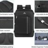 MATEIN Carry on Backpack for Airplanes, Underseat 40L Travel Backpack Personal item Size with Shoe Bag, TSA 17 inch Travel Backpacks for Men Airline Flight Approved Bag, Black - Image 6