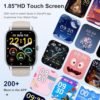Smart Watch (Answer/Make Calls), 1.85" Smart Watches for Men Women 110+ Sport Modes Fitness Tracker with Sleep Heart Rate Monitor, Pedometer, IP68 Waterproof Fitness Watch for iOS Android Smart Watch - Image 2