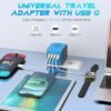 Universal Travel Adapter, International Travel Plugs Worldwide with 3 USB + 1 Type C Ports European Power Adapter, Smart AC Outlet Wall Charger for Us to EU UK AUS Ireland Asia (Type C/G/A/I)-Blue - Image 3