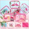 Cunno 6 Pcs Flamingo Clear Makeup Bags for Women, Preppy Cosmetic Bags with Zipper Pink Smile Lightning Summer Transparent PVC Waterproof Travel Toiletry Organizer for Girls(Flamingo Style) - Image 7