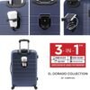 Wrangler Smart Luggage Cup Holder and USB Port, Navy Blue, 2 Piece Set - Image 2