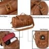 BAOSHA Stylish Leather Men Weekender Travel Duffel Tote Bag Backpack Travel Hiking Rucksack Overnight Bag 3-Ways Convertible HB-26 (Brown) - Image 5