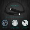 AMORNO Foldable Bluetooth Headphones, Wireless Neckband Sports Headset with Retractable Earbuds, Sweatproof Noise Cancelling Stereo Earphones with Mic (Black) - Image 4