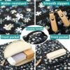 Leaper Water-resistant Floral Laptop Backpack Casual Travel Bag Satchel College Backpack Dark Blue - Image 5