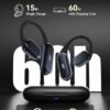 Ture Wireless Bone Conduction Earphones, OWS Open Ear Headphones with Earhooks, Bluetooth 5.3, Up to 60H Playtime with Case, IP68, AAC/SBC, for Cycling Yoga Workouts - Image 5