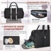 Gym Bag for Women, 40L Duffle Bag with Toiletry Bag Waterproof Weekender Carry On Bag with Shoe Compartment & Wet Pocket for Sports Yoga Travel, Black - Image 4