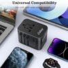 Universal Travel Adapter, Ortiny International Plug Adapter 4 USB A 1 USB C Ports, European Travel Power Adapto All-in-one Travel Charger Outlet Converter for Europe UK AUS Japan Covers 200+Countries - Image 8