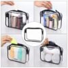 Wedama TSA Approved Toiletry Bag, Cosmetic Bags 4 Pack with Zipper Carry on Airline Airport Travel Accessories, PVC Makeup Bags for Travel, Quart Size Travel Bags for Men and Women-Black - Image 6