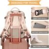 coowoz Large Casual Travel Backpack For Women Men,Carry On Rucksack Flight Approved,Hiking Waterproof Outdoor Sports Daypack Fit 15.6 Inch Laptop Shoes Compartment (Beige) - Image 6