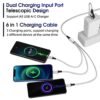 6 in 1 Multi Charging Cable [3Pack 4FT] Multi Charger Cable Nylon Braided Multi Fast Charging Cord USB A/C to Phone USB C/Micro USB/i-P Connector Universal Multiple Phone Charger Cable for Cell Phones - Image 3