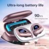 Wireless Earbuds Bluetooth 5.3 Headphones 90 Hrs Playtime Ear buds with Wireless Charging Case Power Display Over-ear Earphones with Earhooks Waterproof Stereo Headset for Android phone Workout Pink - Image 4