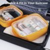 WANDF TSA Approved Toiletry Bag Large Opening 2 Pack Clear Makeup Bag with Handle Carry-on Travel Accessories Quart Size Toiletries Cosmetic Pouch for Women (Orange) - Image 6