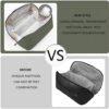 2023 New Large Capacity Travel Cosmetic Bag, PU Leather Waterproof Portable Cosmetic Bag with Handle and Divider, Travelling Makeup Bag, Travel Toiletry Bag (Braid Style Green) - Image 5