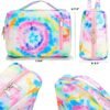 Bluboon Toiletry Bag Travel Makeup Bag Portable Cosmetic Bag Organizer for Women and Girls (Tie Dye Blue) - Image 3