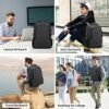 DUSLANG 17 Inch Laptop Backpack for Travel Water Resistant College Backpack for Men Laptop Bag with USB Charging Port,Black - Image 9